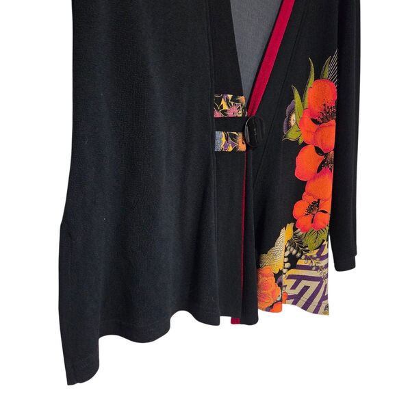 Moonlight Women Vintage Kimono Jacket Floral Print Acetate Blend XXL Made in USA - Picture 7 of 9